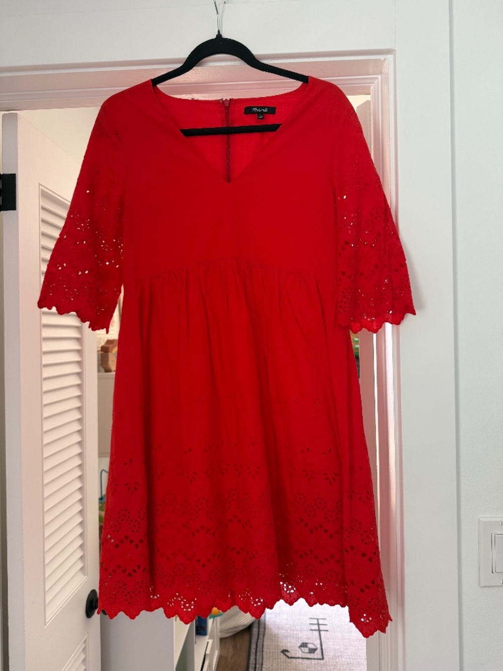 Madewell Red Eyelet Dress